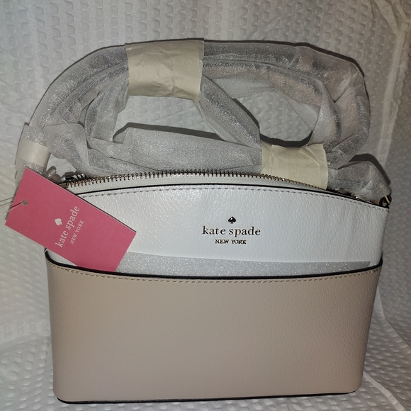 Kate Spade Beige and White Millie Grove Street Women's Crossbody Bag 8.6"x6.1"x3 - Picture 1 of 16